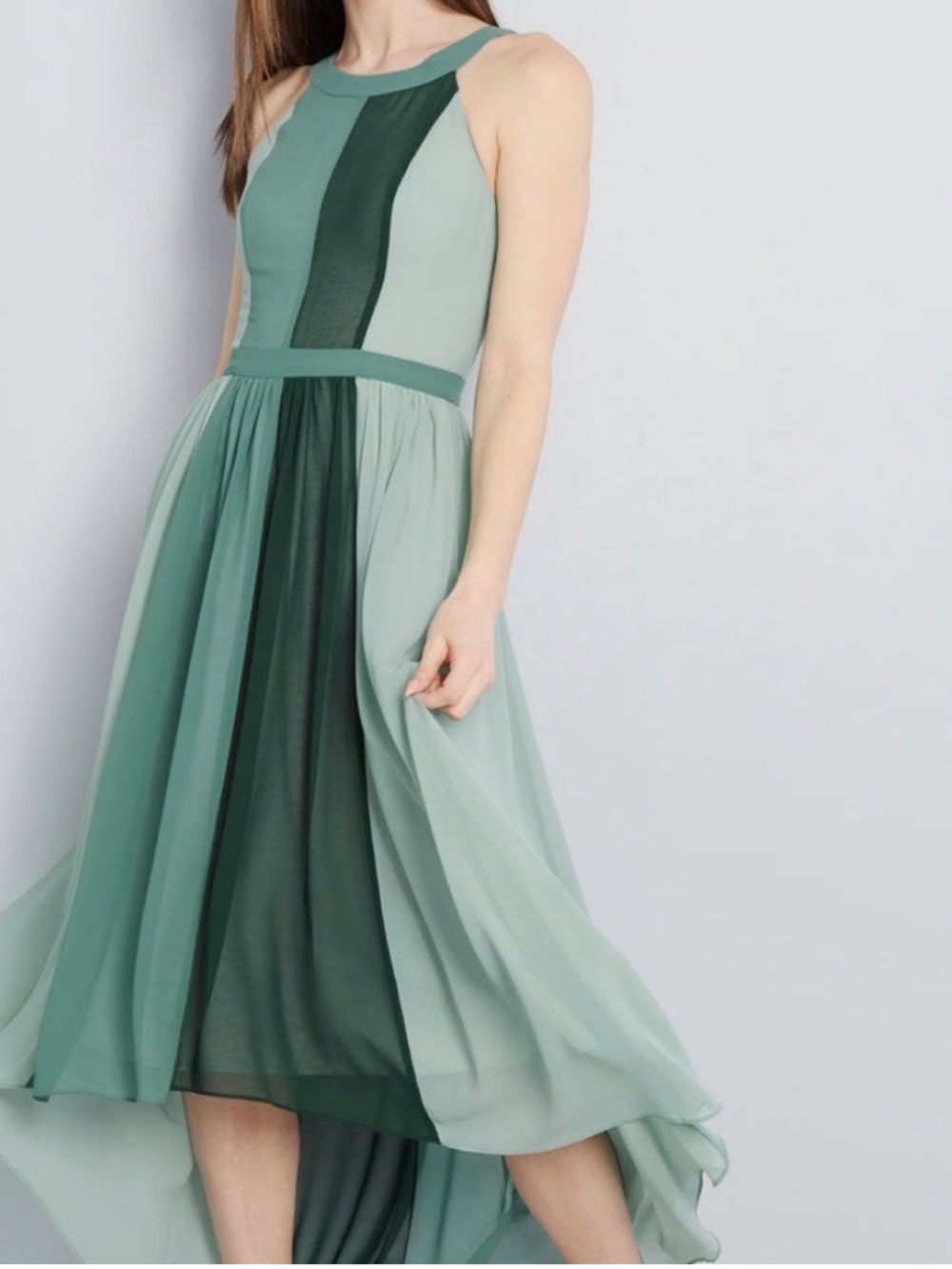 ModCloth High-Low Colorblock Chiffon Maxi Dress